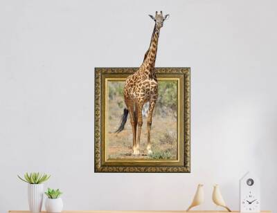 Ahşap 3 Boyutlu ZÜRAFA  Figürlü Dekoratif Tablo  