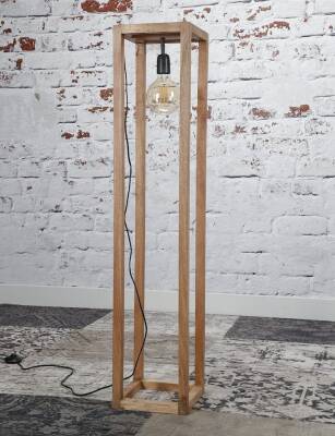 Ahşap Dekoratif Aydınlatma Kolon Lambader  - 2
