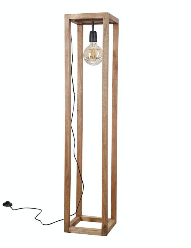 Ahşap Dekoratif Aydınlatma Kolon Lambader  - 3