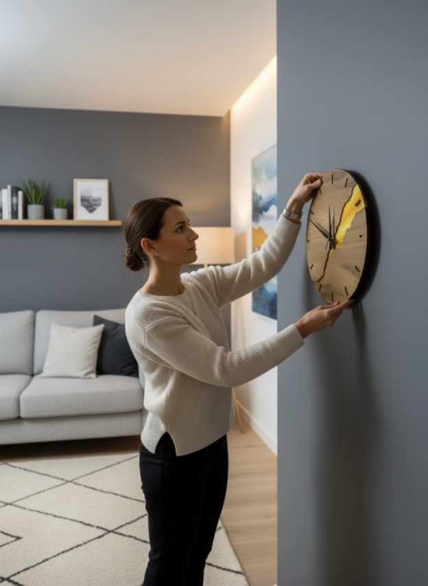 Kintsugi Serisi Ahşap Tasarım Duvar Saati - 4